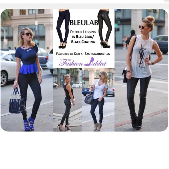 ✨HP✨ BLEULAB Detour Reversible Denim Leggings Size 25 Made In USA - Picture 2 of 16